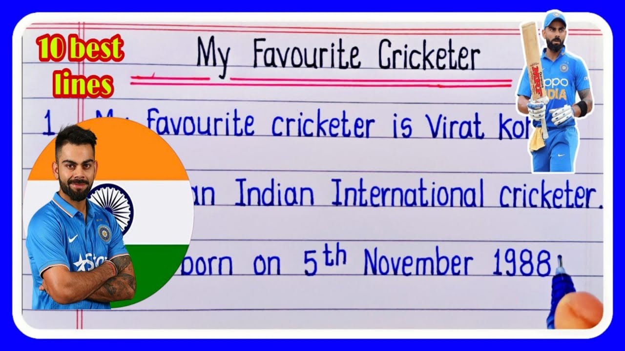 My Favourite Cricketer Virat Kohli Essay In English 10 lines || 10 lines on virat kohli  in english