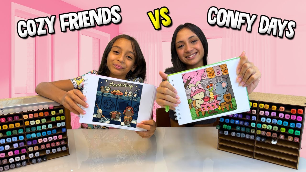 PRIMEIRA VEZ PINTANDO COZY FRIENDS E CONFY DAYS | QUAL FICOU MELHOR? | O MUNDO DE LARISSA