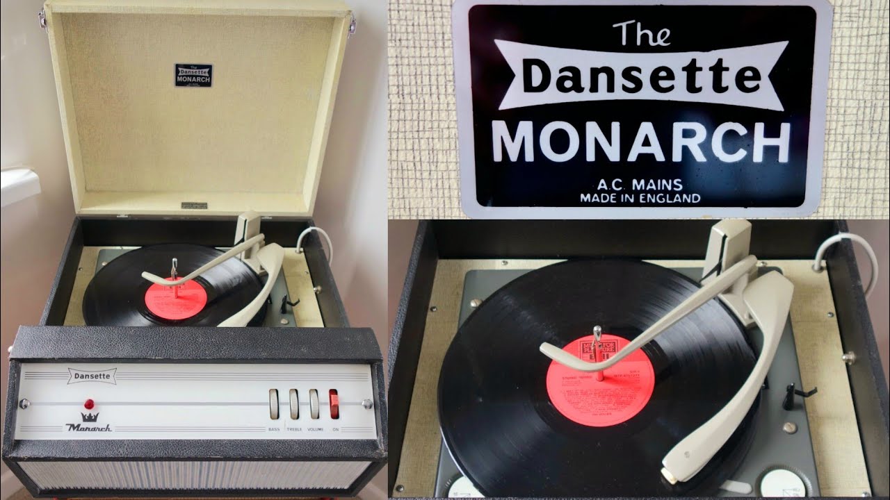 CLASSIC LOOKS! (1960s) BLACK & WHITE DANSETTE MONARCH RECORD PLAYER #Dansette #RecordPlayer #Vintage