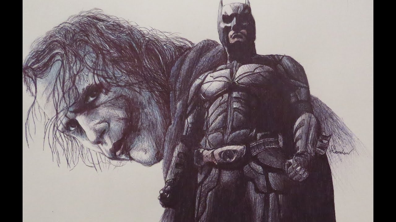 Drawing the Dark Knight with Ball Point Pen