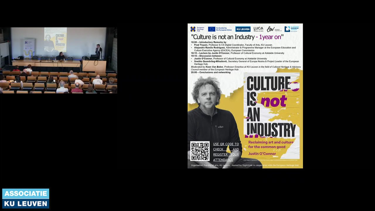 Hub Study Visit at KU Leuven with Prof. Justin O'Connor - Culture is not an Industry: 1 Year On