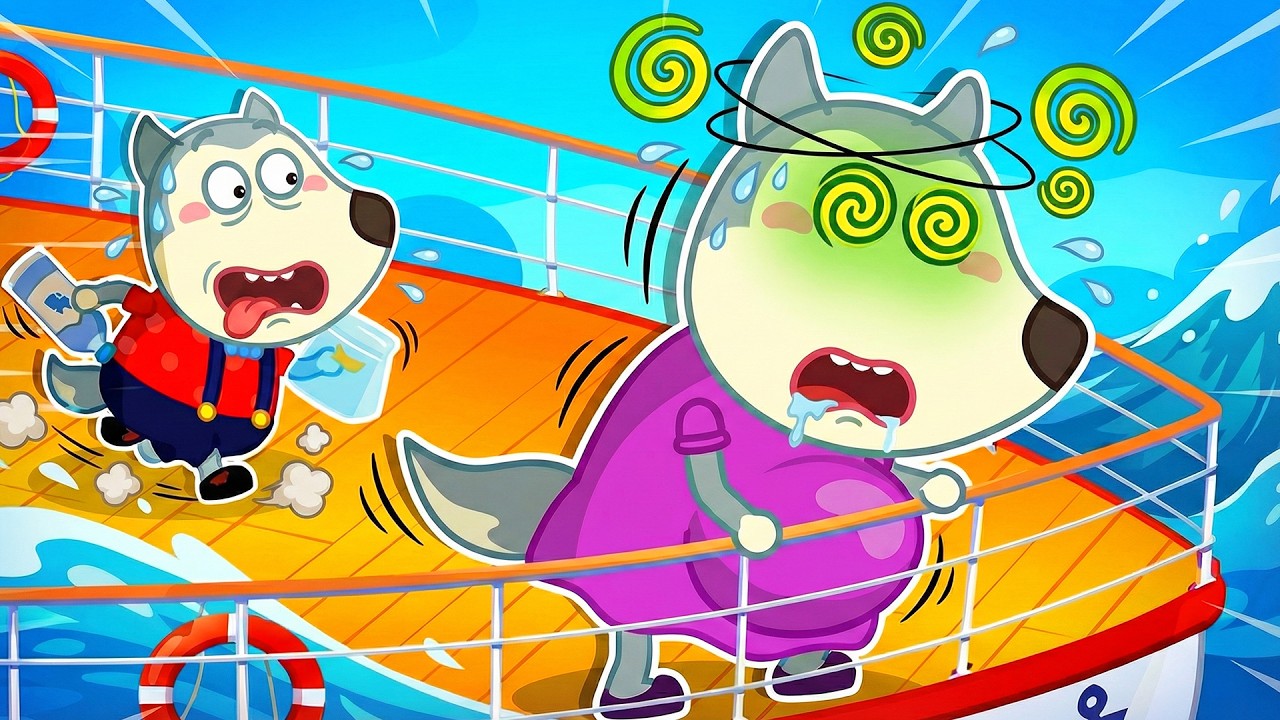 Ой! Беременную маму укачало на корабле! Что делать Вольфо? | Урок о заботе | Wolfoo Russian