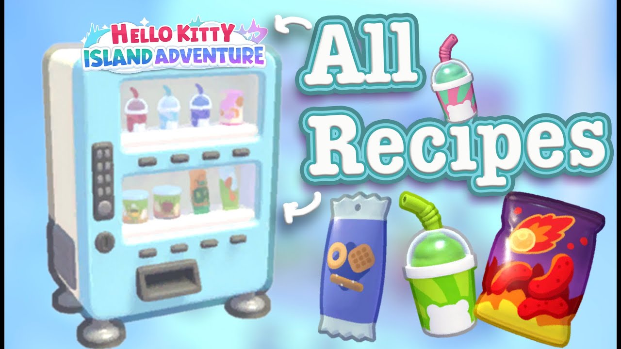 All HKIA Vending Machine Recipes - Starting & Upgraded | Hello Kitty Island Adventure 2.12/CU5
