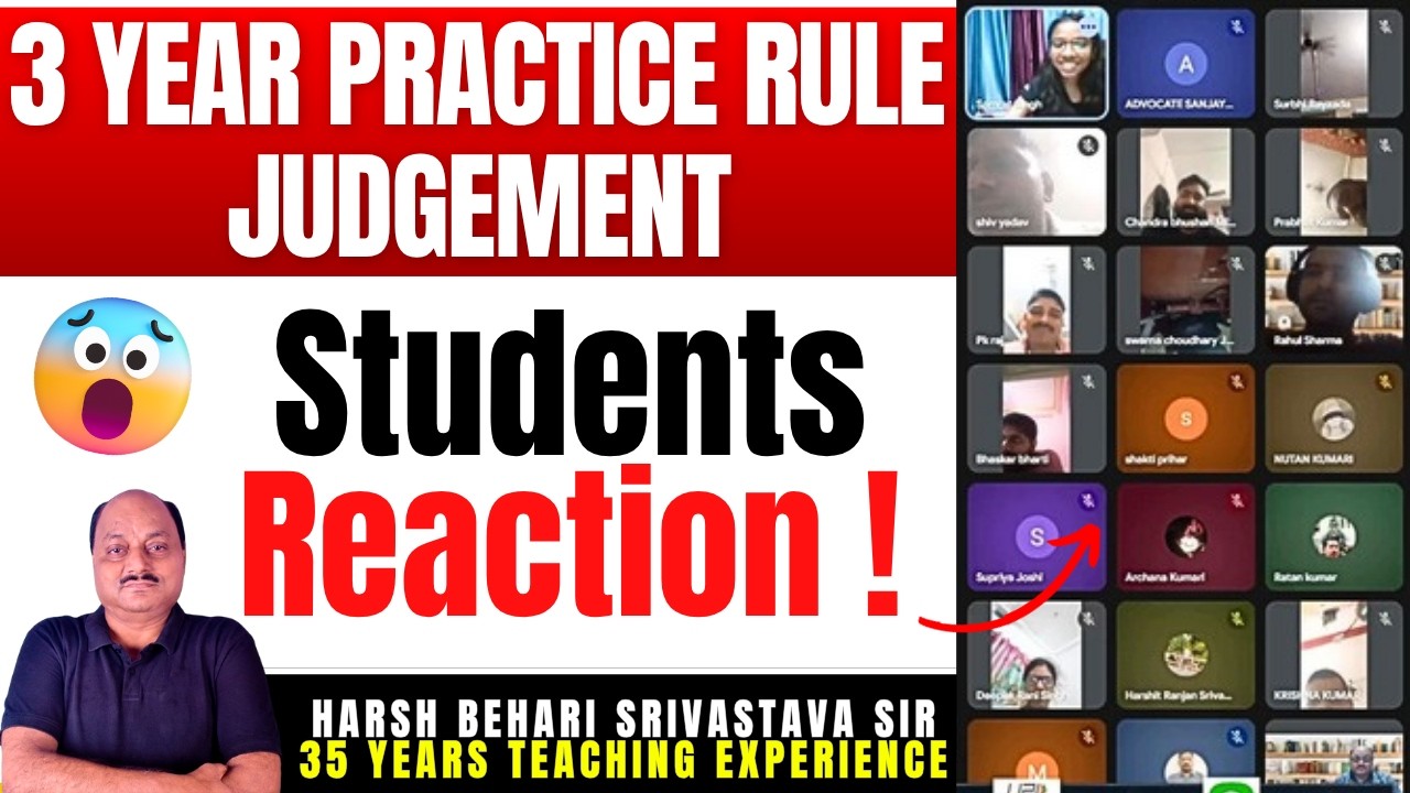 3 Year Practice Rule Judgement - Students Reaction !! Judiciary Preparation | Pariksha Refresher