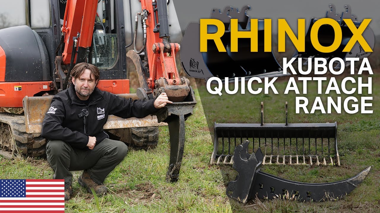KUBOTA QUICK ATTACH &mdash; наш ассортимент ковшей и навесного оборудования | Rhinox Group US