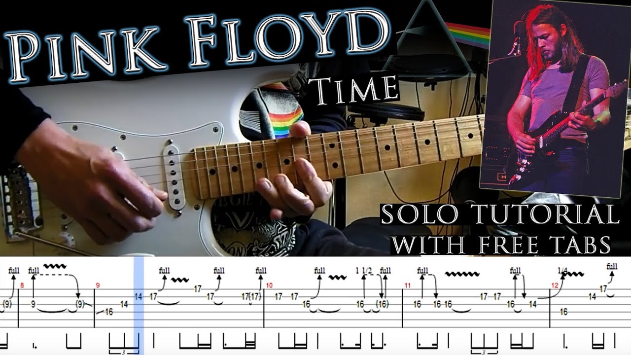 Pink Floyd - Time guitar solo lesson (with tablatures and backing tracks)