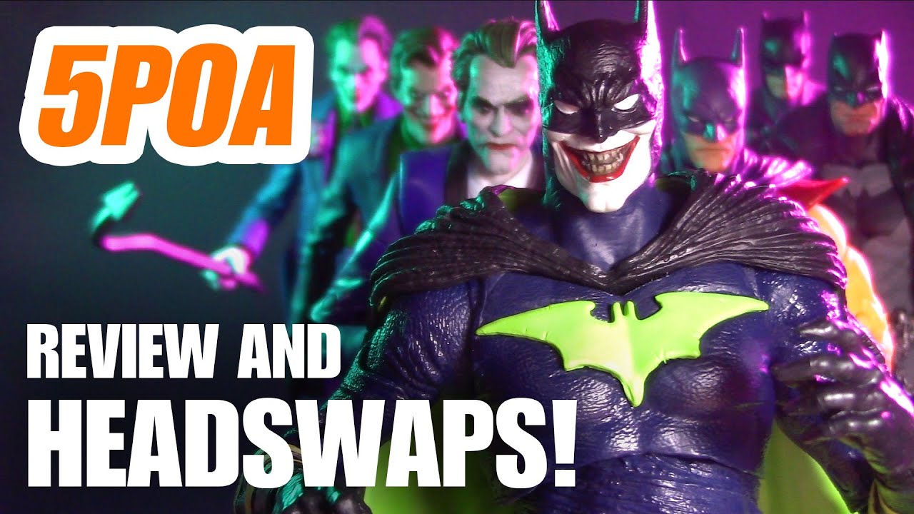 THE BATMAN WHO LAUGHS! DC Multiverse Batman of Earth -22 Infected - 5POA Review and Head Swaps