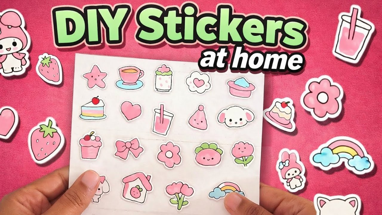 DIY Cute Stickers at Home 😍 | Easy Handmade Stickers Without Printer | Budget Friendly Craft