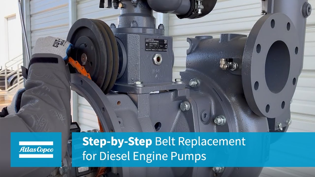 Step-by-Step Belt Replacement for Diesel Engine Pumps (Atlas Copco)