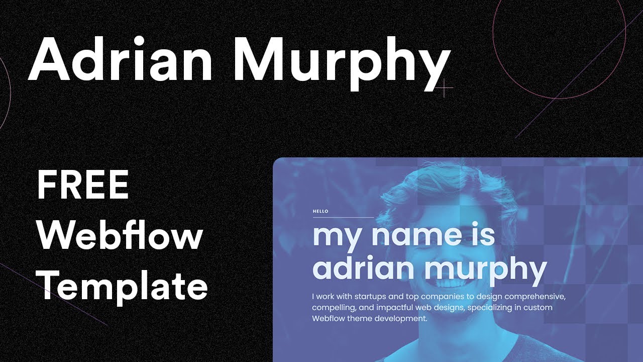 FREE Webflow One Page Portfolio Template | Adrian Murphy | Clone Today