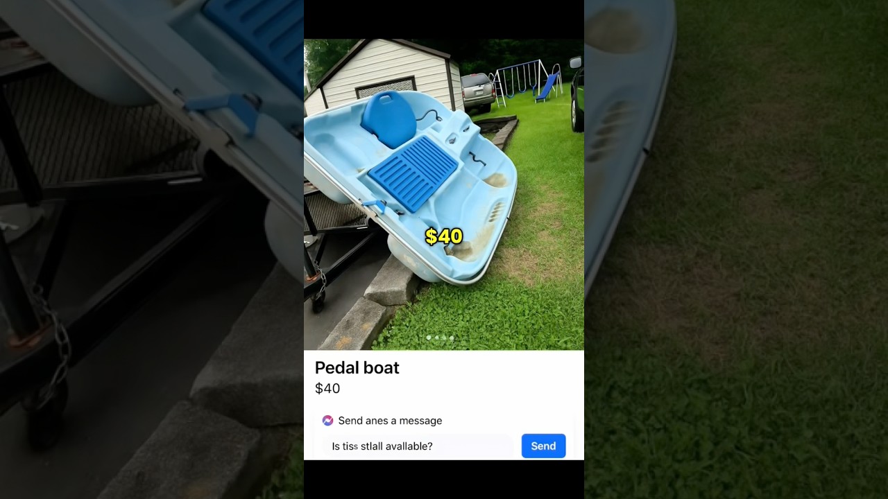 This pedal boat better than a bass boat😂 #pedalboat #fishing #boatrestoration #bassfishing #crappie