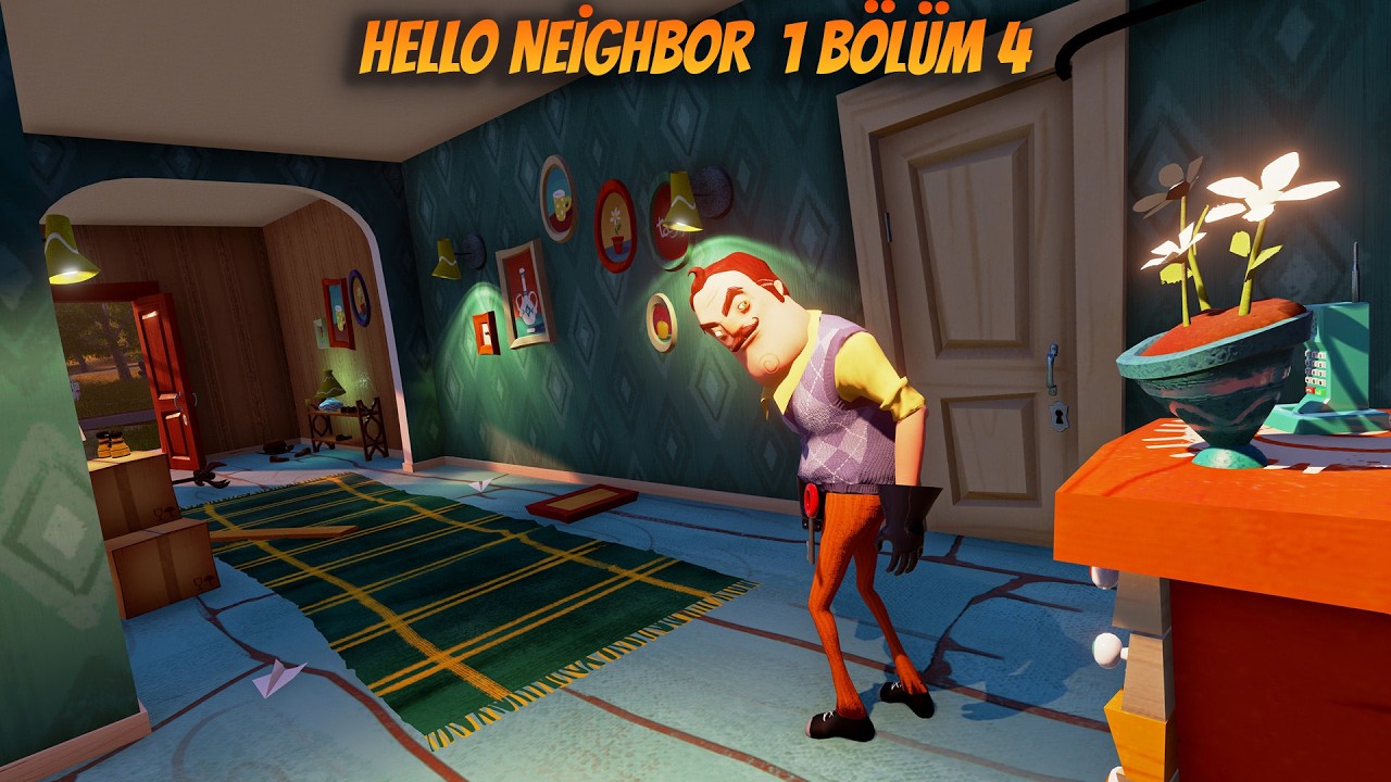 HELLO NEIGHBOR 1 BÖLÜM 4 /BIYIKLI AMCANIN EVİNİN HERYERİ ŞİFRELİ..