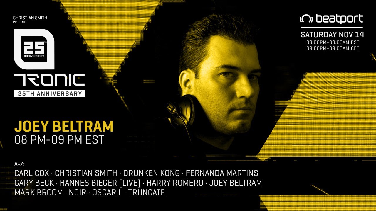Joey Beltram DJ set - Tronic 25th Anniversary | @Beatport Live