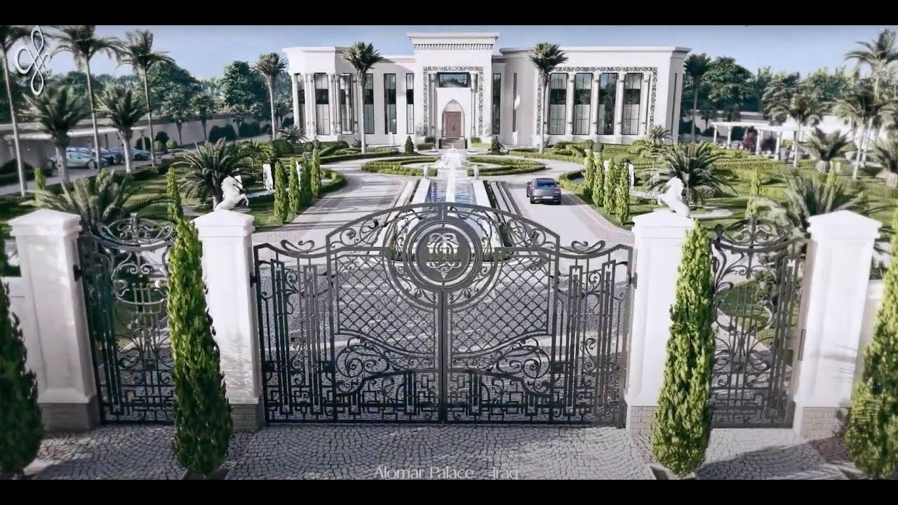 قصر النخيل العراقي على الطراز الكلاسيكي الفانتزي , Iraqi palm palace - classic fantasy style