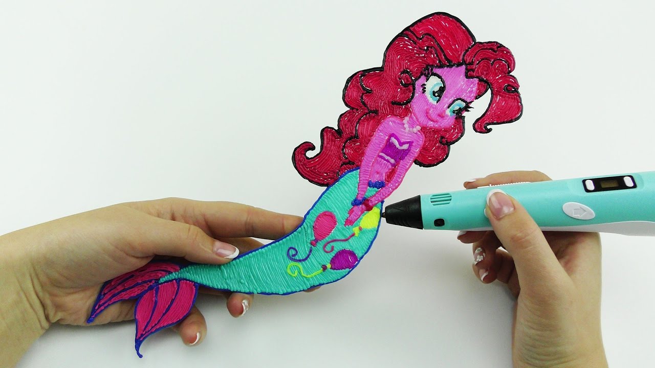 My Little Pony Drawing Pinkie Pie Mermaid with 3D PEN!