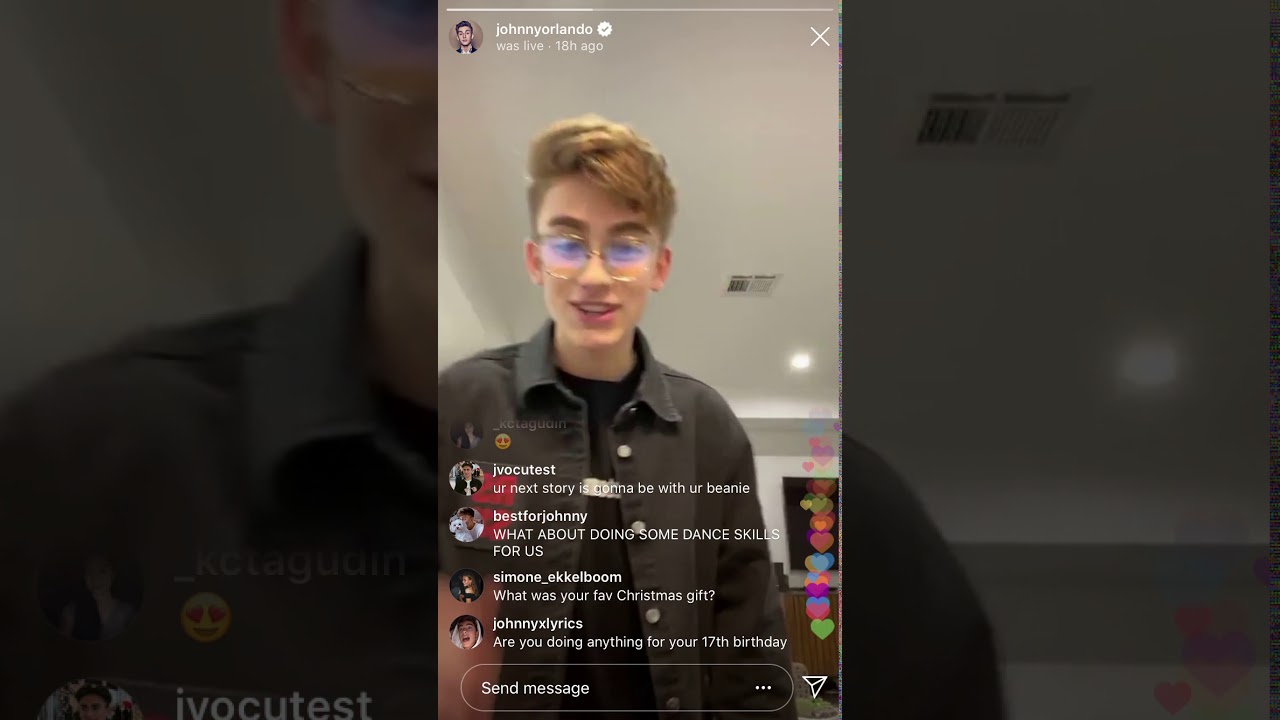 Johnny Orlando livestream 26/12/2019