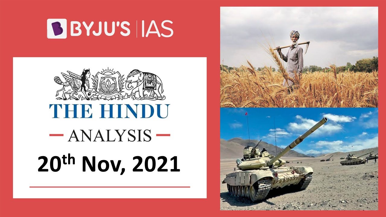 The Hindu' Analysis for 20th November, 2021. (Current Affairs for UPSC/IAS)