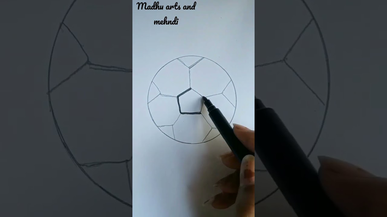 how to make football from circle⚽#shorts #drawing #easy #viral