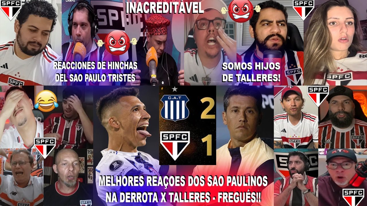 MELHORES REAÇÕES DOS SÃO PAULINOS AO TALLERES 2X1 SÃO PAULO NA ESTREIA DA LIBERTADORES REACCIONES