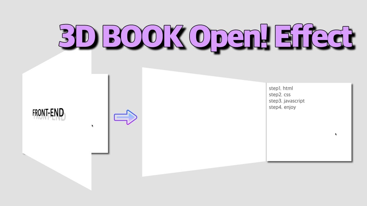 3D BOOK Open Effect! 3D책 열기 이펙트! css & javascript