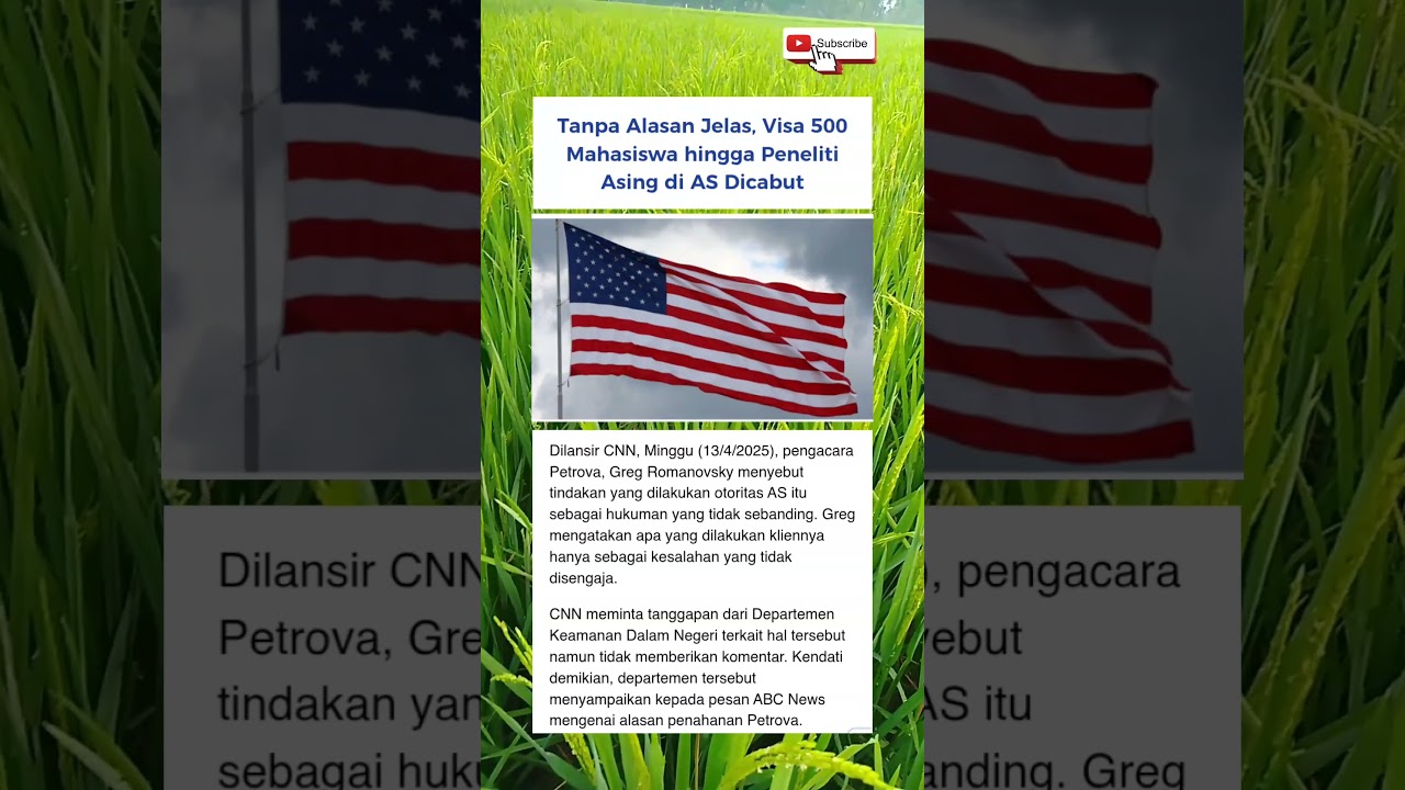 visa 500 mahasiswa asing di AS di cabut #short #terkini