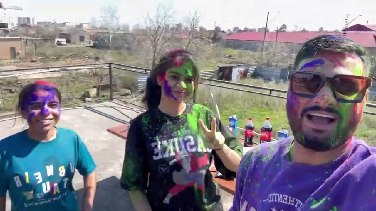 Holi Vlog| 1st Holi in #kutaisi #georgia | HOLI 2024. #youtube #trending