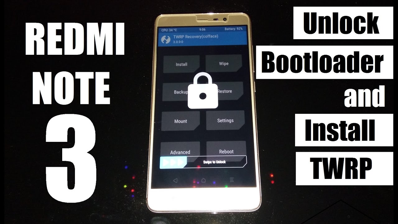 Unlock bootloader and install TWRP on Redmi Note 3 (No permission)