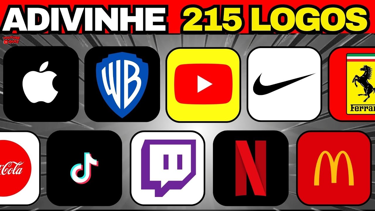 🏆 Maratona de LOGOS! Adivinhe a MARCA em 3 SEGUNDOS (215 Logos Famosos) QUANTOS VOCÊ ACERTA?
