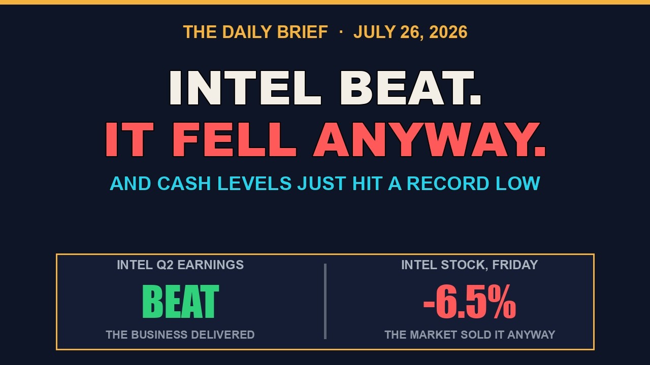 Daily Brief: Intel Beat Earnings and Fell 6.5% Anyway (Jul 26)