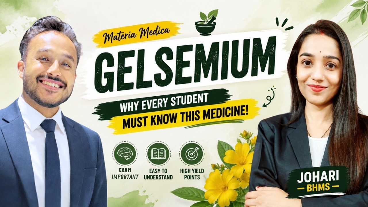 Gelsemium medicine BHMS lecture video | Gelsemium homeopathic medicine lecture | Johari BHMS