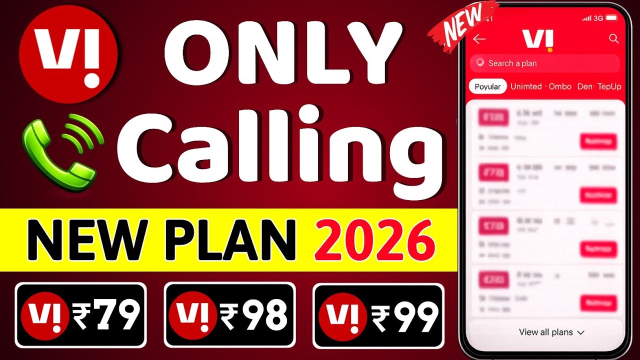 Vi Only Calling Recharge Plans 2026 | Vi New Calling Plans | Vodafone Idea Calling-Only Plans