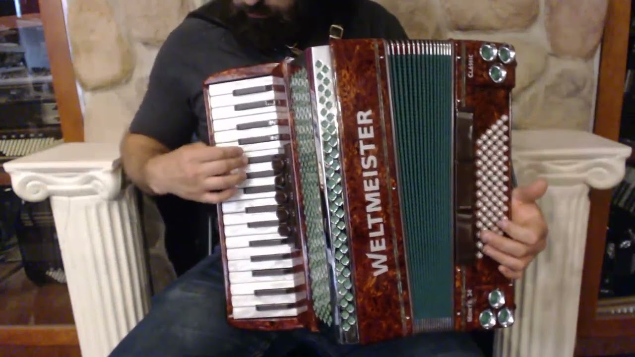 WELTMONT34RTW - Brown Weltmeister Monte Classic 34 Piano Accordion MMM 34 72 $3999