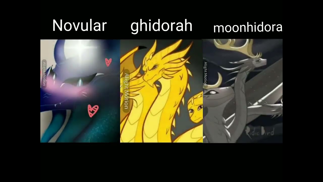 Novular & ghidorah & moonhidora 💙💛💜