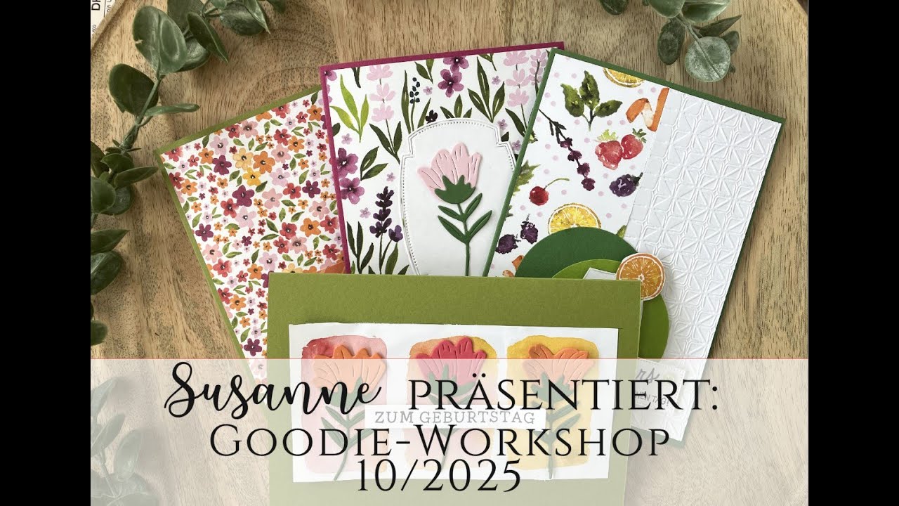 Goodie Workshop Oktober 2025: 4 einfache Karten mit Designerpapier - als Dank für deine Bestellung!