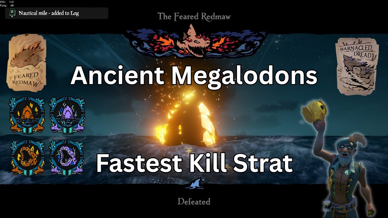 Самый быстрый способ убить древних мегалодонов в Sea of ​​Thieves.