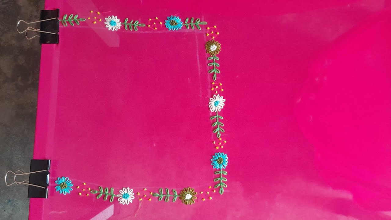 Beautiful embroidery neck design 🌸!! Hand embroidery designs for beginners ✨️ !! 