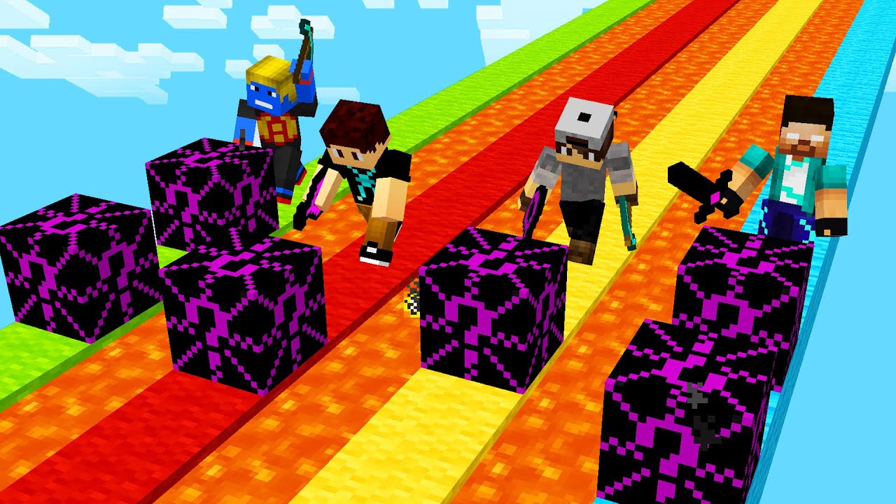 CORRIDA de LUCKY BLOCK VOID com YOUTUBERS no Minecraft