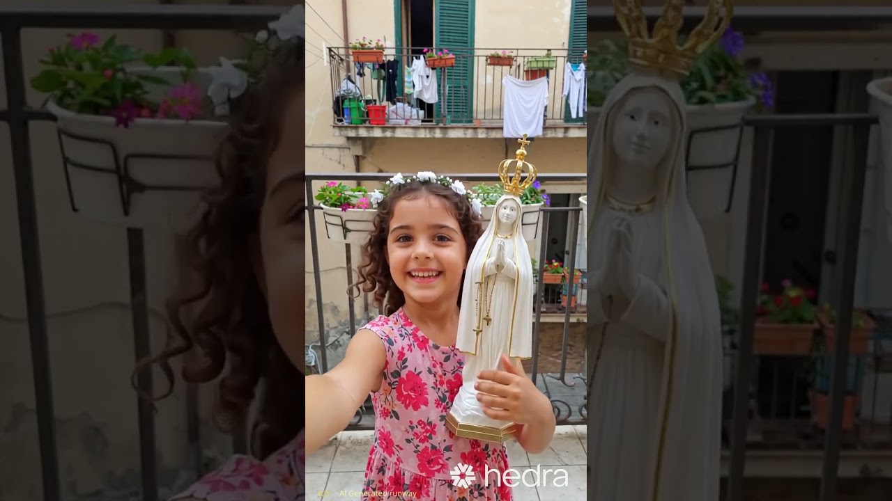 Si dice che toccando una statua della Madonna di Fatima e lasciando una rosa #maria