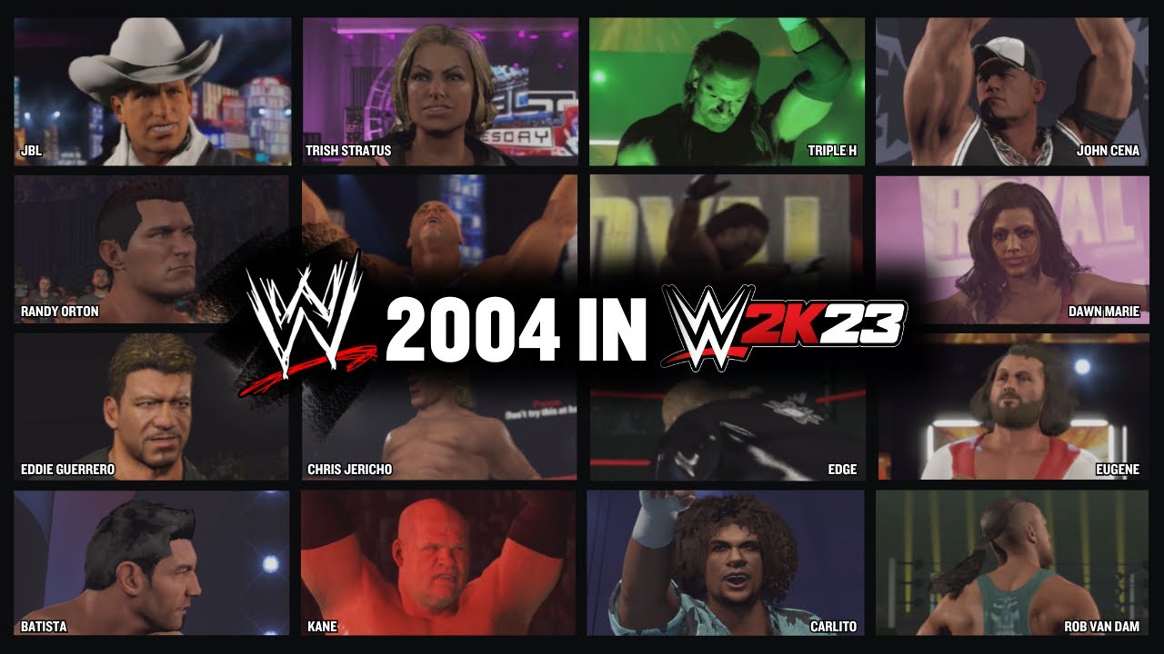 WWE 2004 in WWE 2K23 | Full Roster, Entrances & Finishers