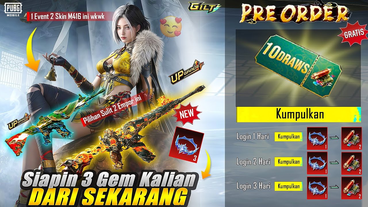 WADUH MAKIN BINGUNG ADA 2 SKIN M416 DI 1 EVENT GILT GUYS M416 ROARING & PREDIKSI TGL PRE-ORDER GEM🔥🔥