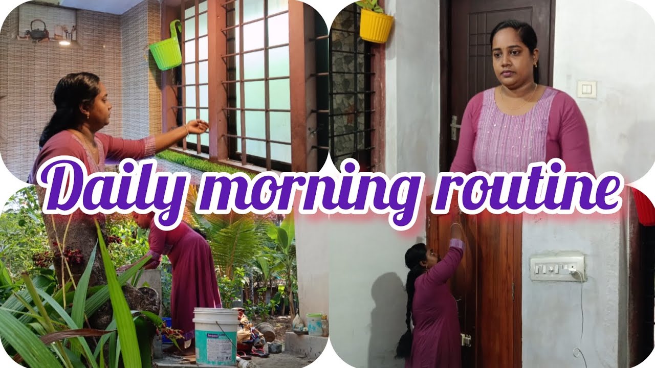 🌞 Daily morning routine 😃 // cooking, cleaning // #vlog #home  #malayalam 