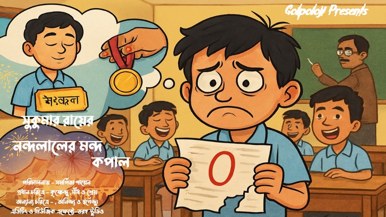 নন্দলালের মন্দ কপাল । Nondolaler Mondo Kopal । হাসির গল্প । funny । সুকুমার রায় । @Golpology