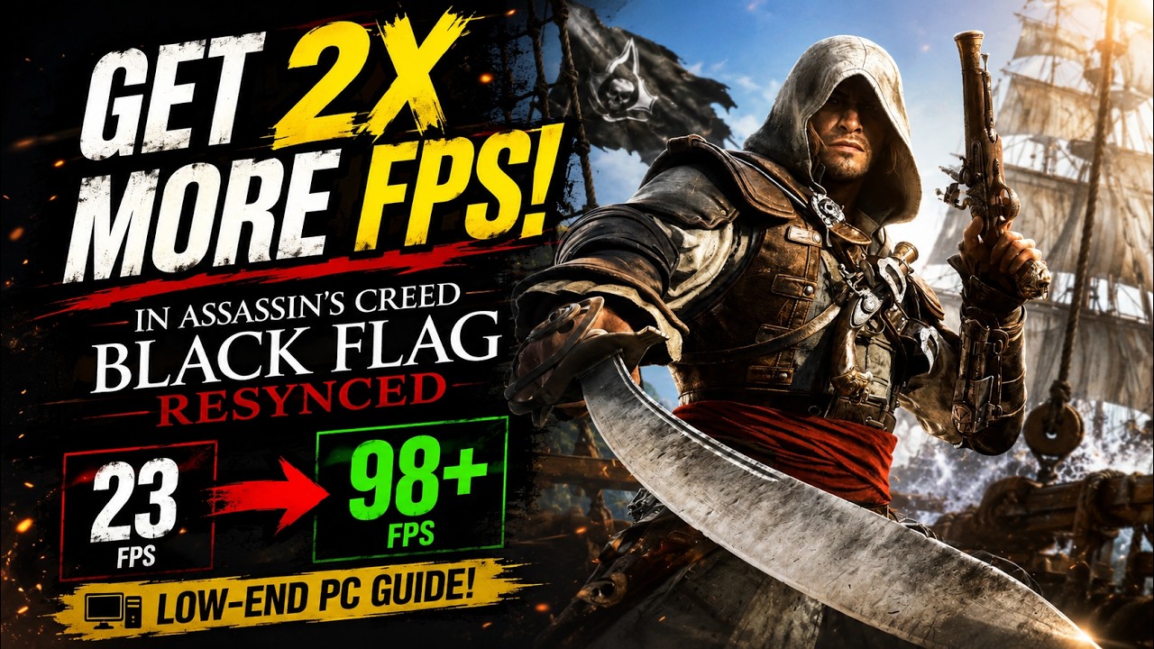 Как поднять FPS в 2 раза в Assassin's Creed Black Flag Resynced! (Слабый ПК)