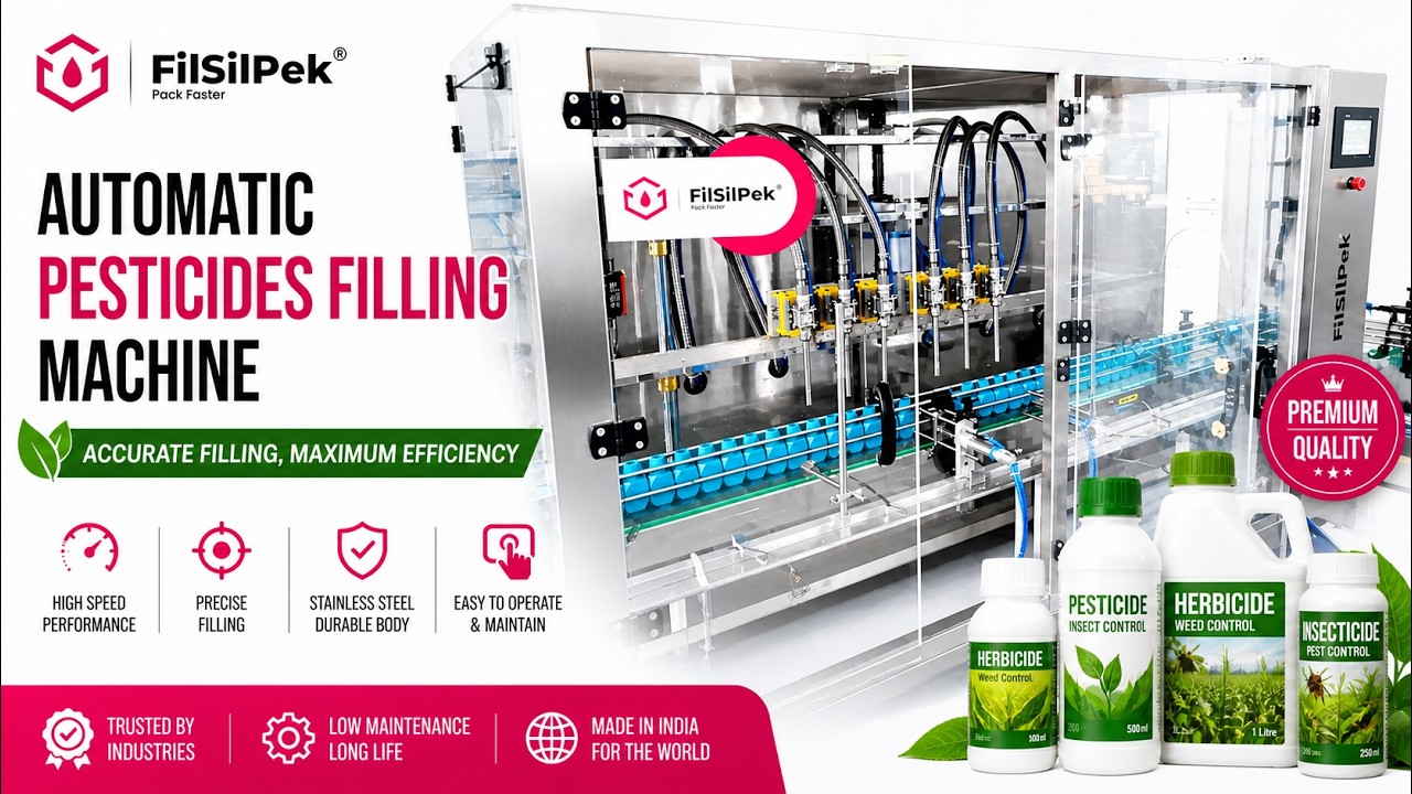 Automatic #pesticides Filling Machine, #herbicides packing machine #PesticidesFillingMachine