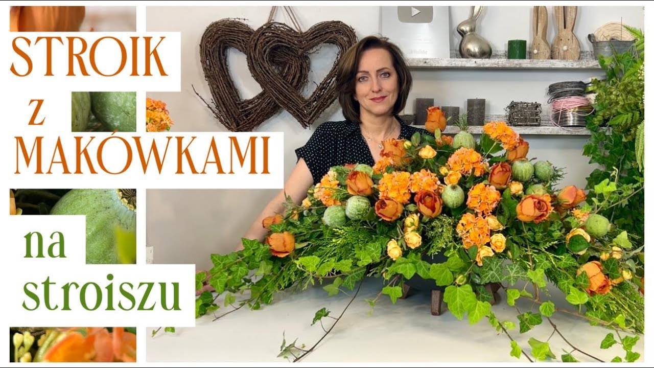 STROIK Z MAKÓWKAMI NA ŻYWYM STROISZU / KOMPOZYCJA NA CMENTARZ
