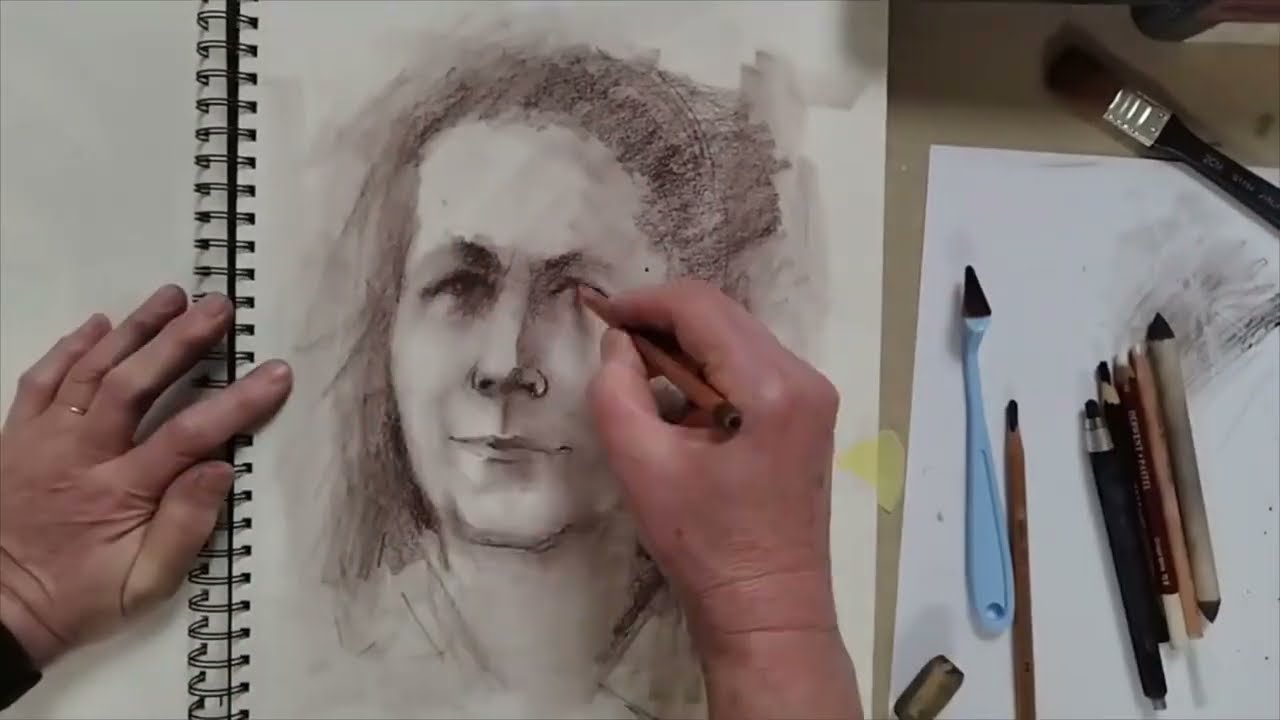 #portrait #rajz #art  2 Portrait drawing with sephia pencil.