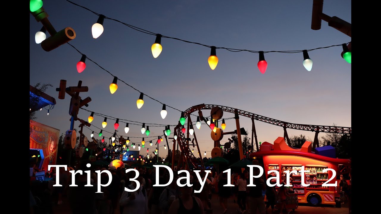 Disney Vlog 13 (Trip 3, Day 1, Part 2) Toy Story Land at NIGHT