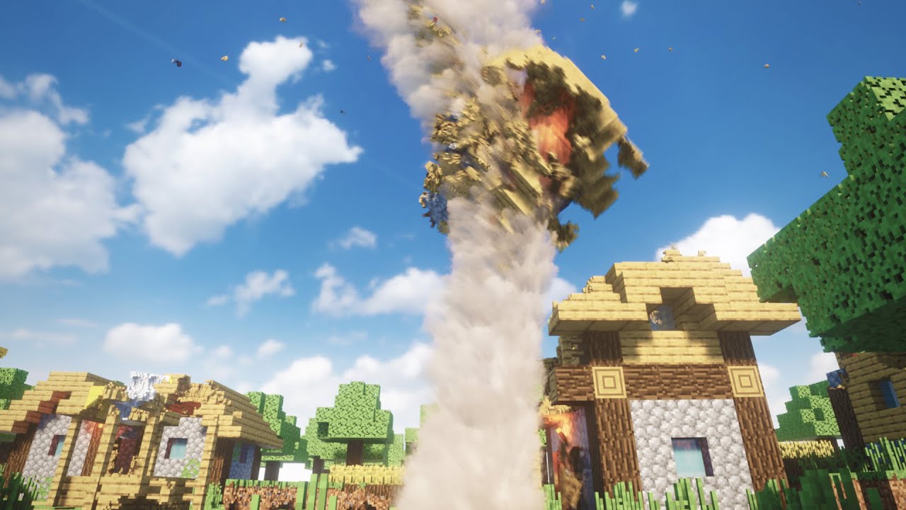 Realistic Tornado vs Minecraft Village #2 | Teardown