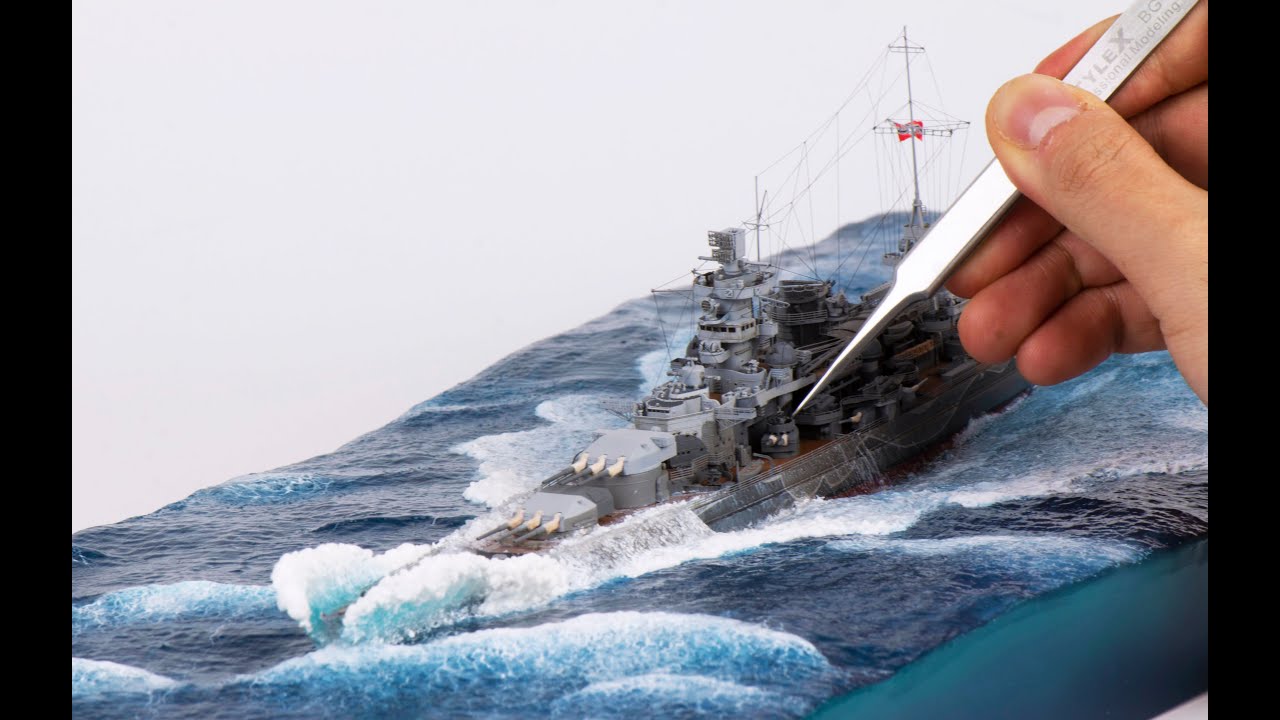 How to make rough sea diorama - 1/700 DKM Scharnhorst 1943