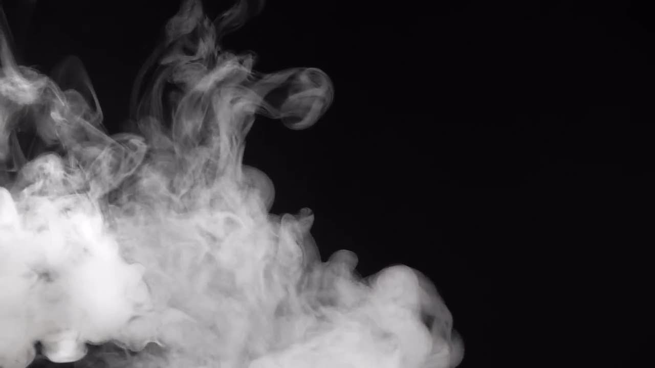 White Smoke on Black Background Stock Video